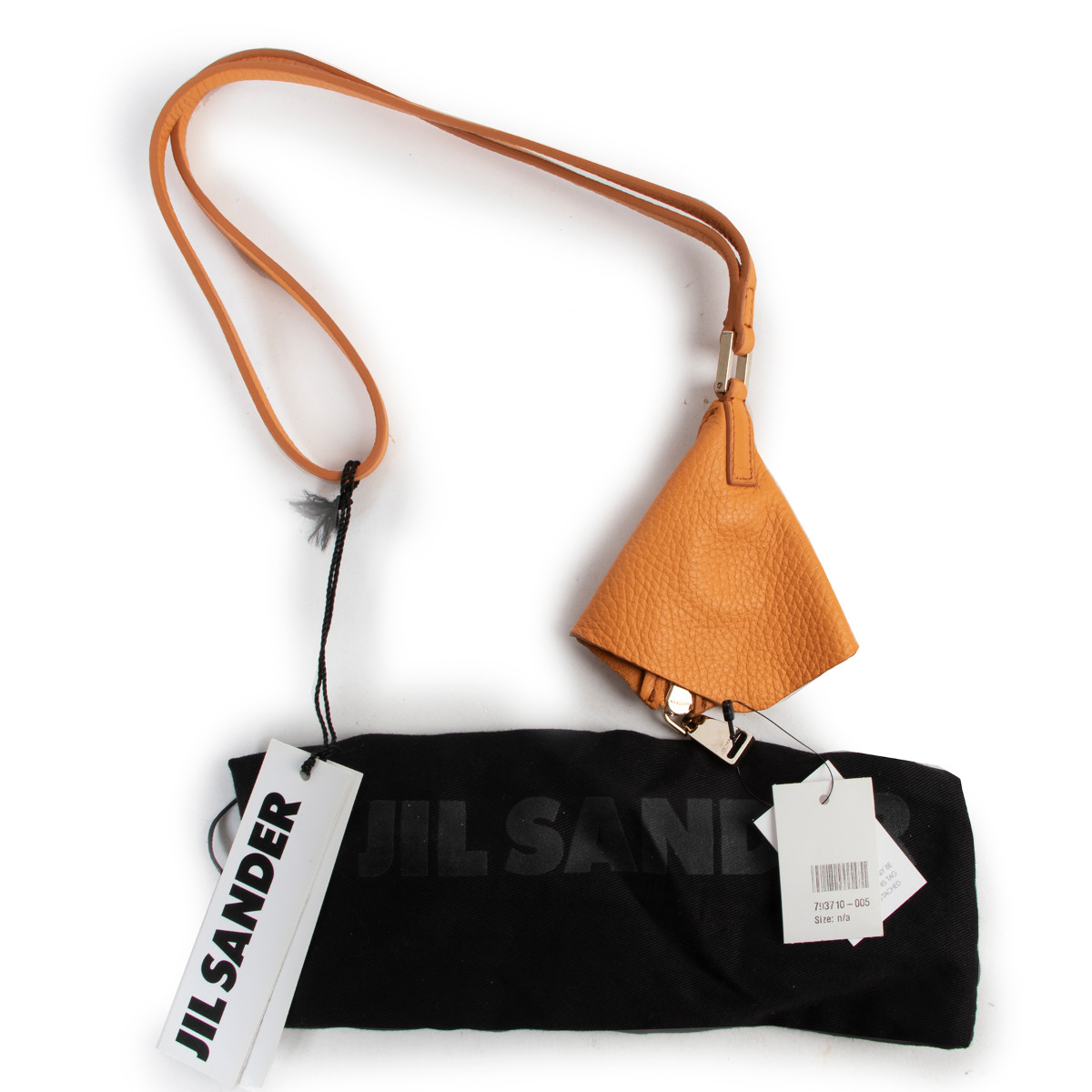 Jil Sander Orange Leather Keychain ○ Labellov ○ Buy and Sell