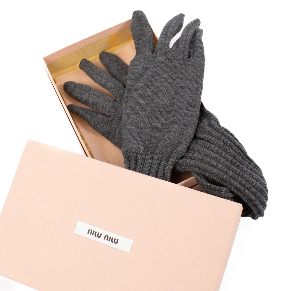 Miu Miu Grey Wool Gloves - Size S ○ Labellov ○ Buy and