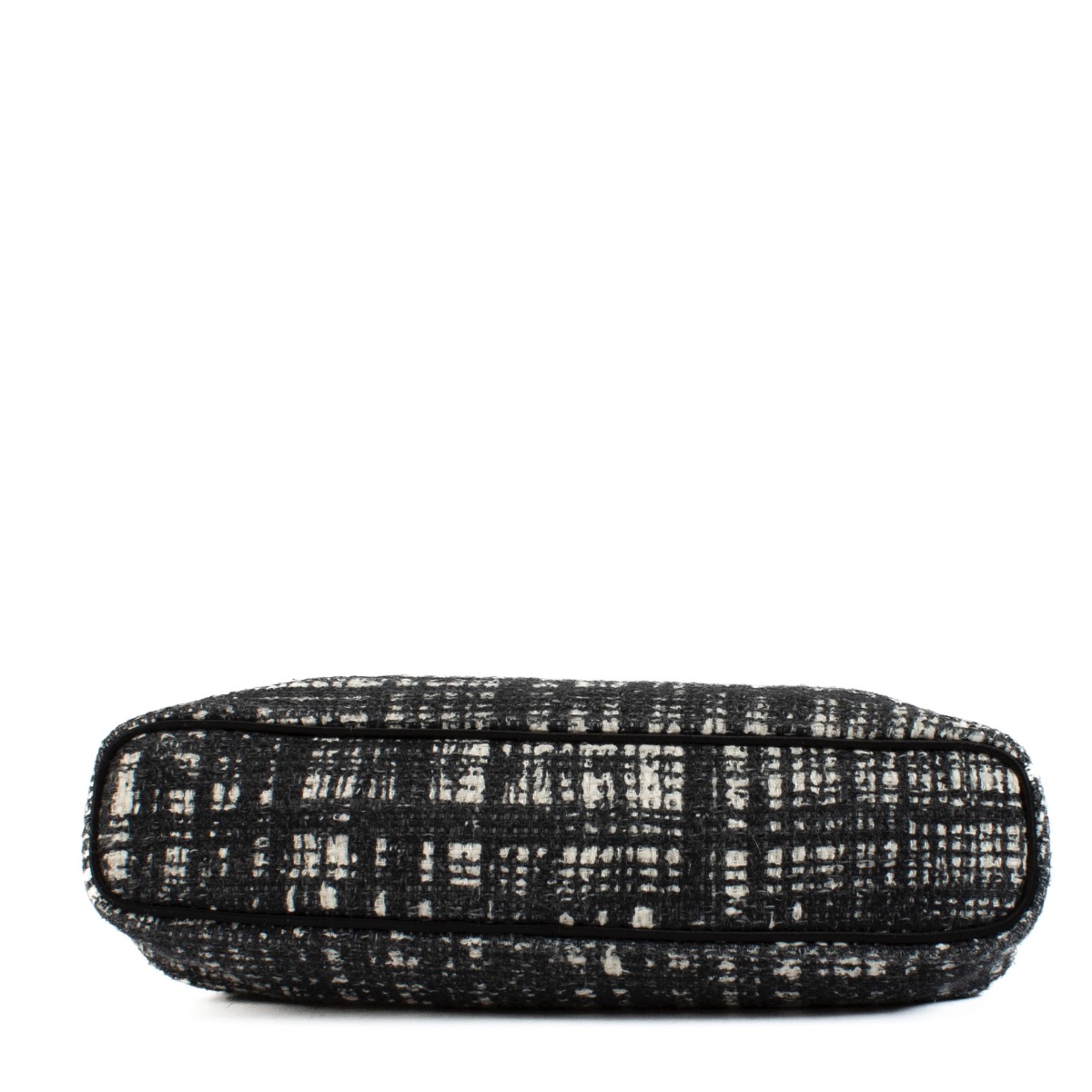 Prada 1925 Re-Edition Grey Tweed Monkey Closure Chain Clutch