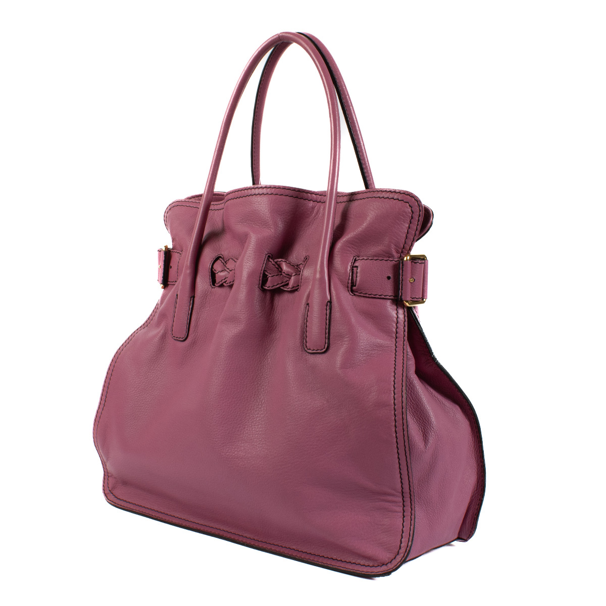 Valentino Garavani Purple Leather Top Handle Bag ○ Labellov