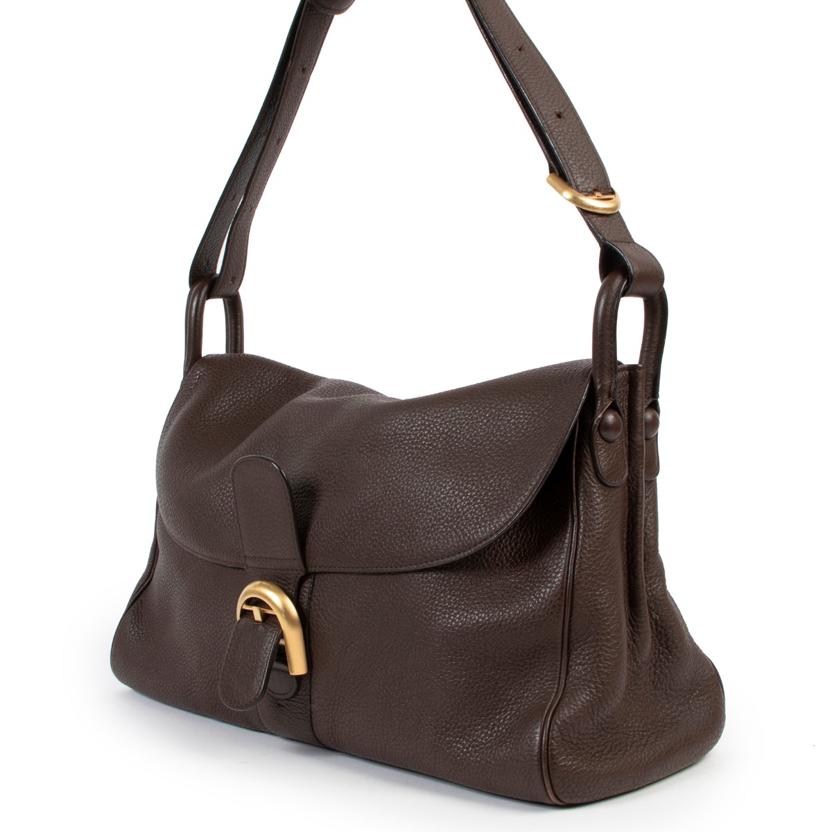 バッグ Delvaux Brillant Besace Shoulder Bag Delvaux Chocolate Brown Brillant Besace Shoulder Bag ○ Labellov