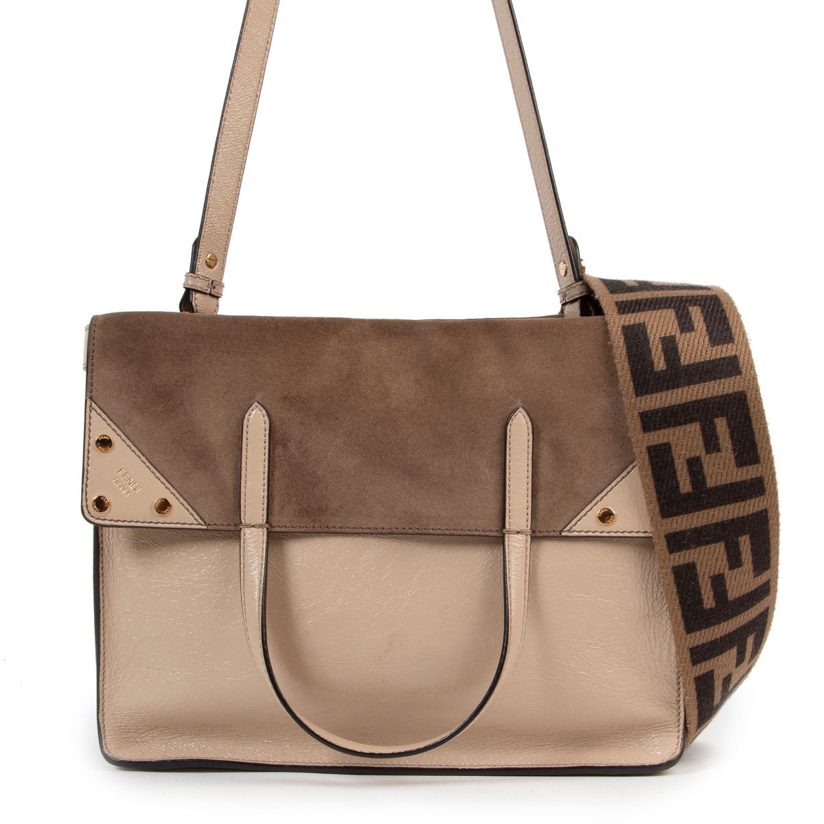 Fendi Beige Flip Shoulder Bag Labellov Buy and Sell
