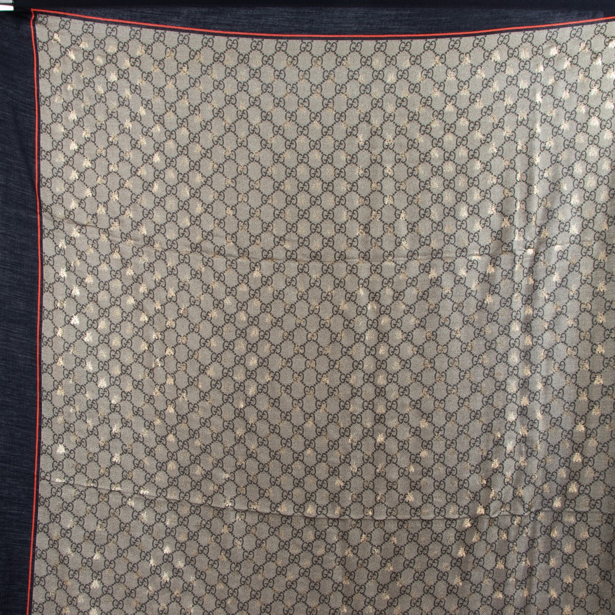 Gucci GG Monogram Silk Bee Print Scarf ○ Labellov ○ Buy