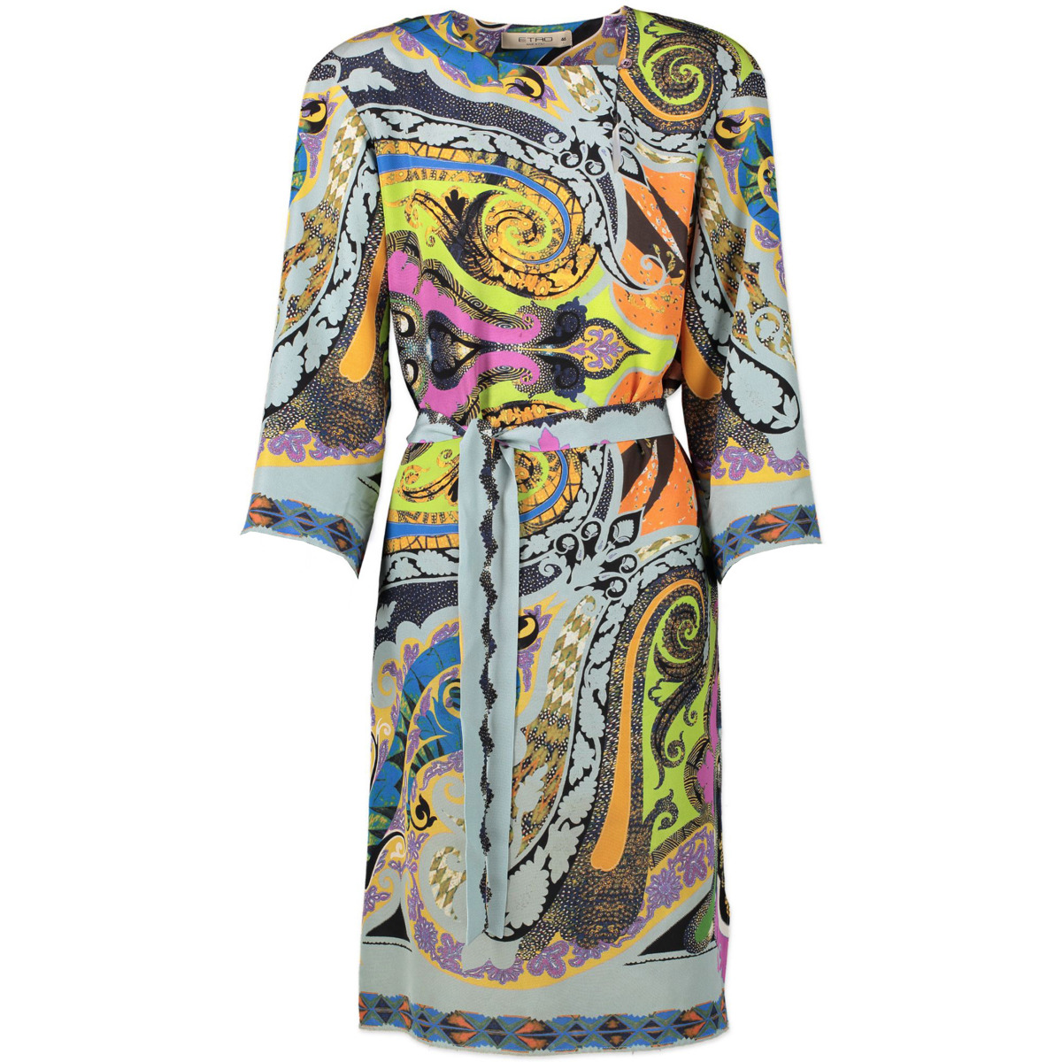 【送料&関税込】Etro Viscose Dress With Multicolor Print Women's viscose dress wrha018099sa489 Coral-Multicolor