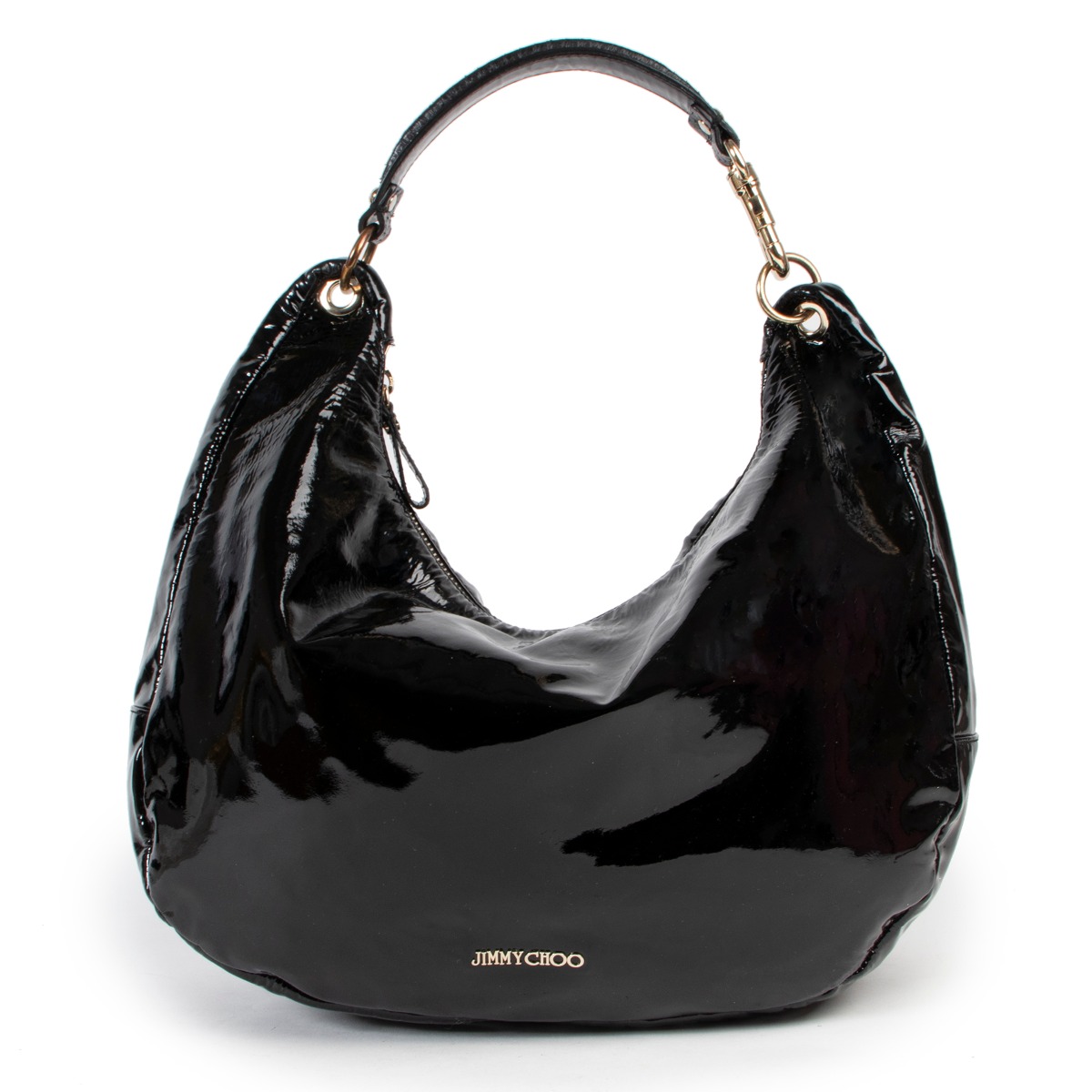 Black patent top shoulder bag