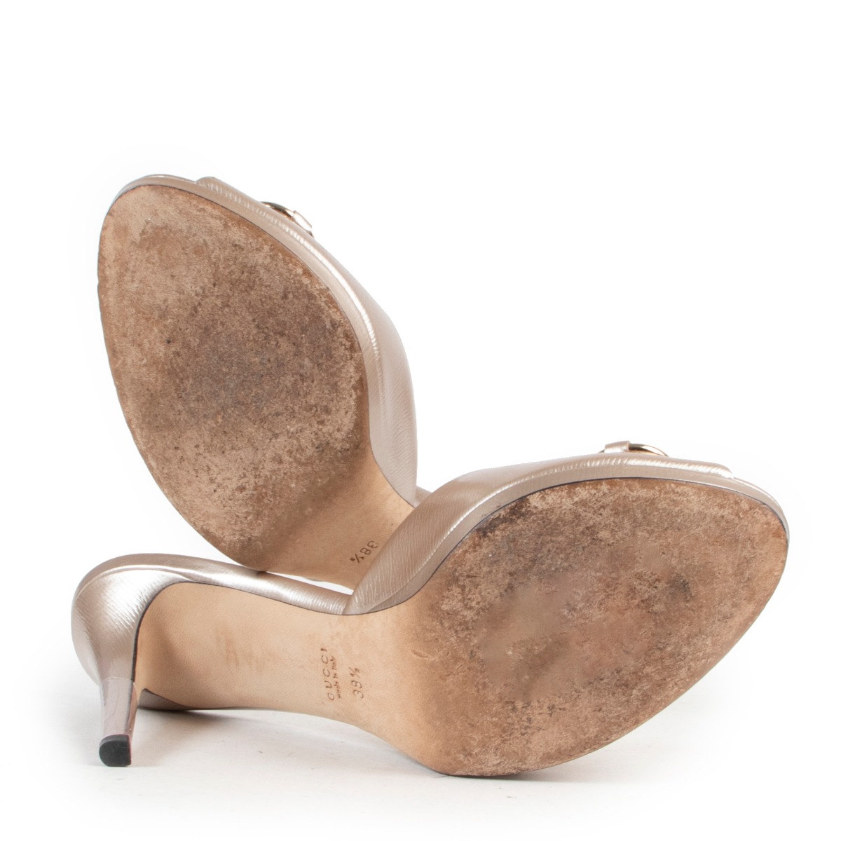 Gucci Nude Peep-toe Mules - Size 38 1/2 ○ Labellov ○ Buy