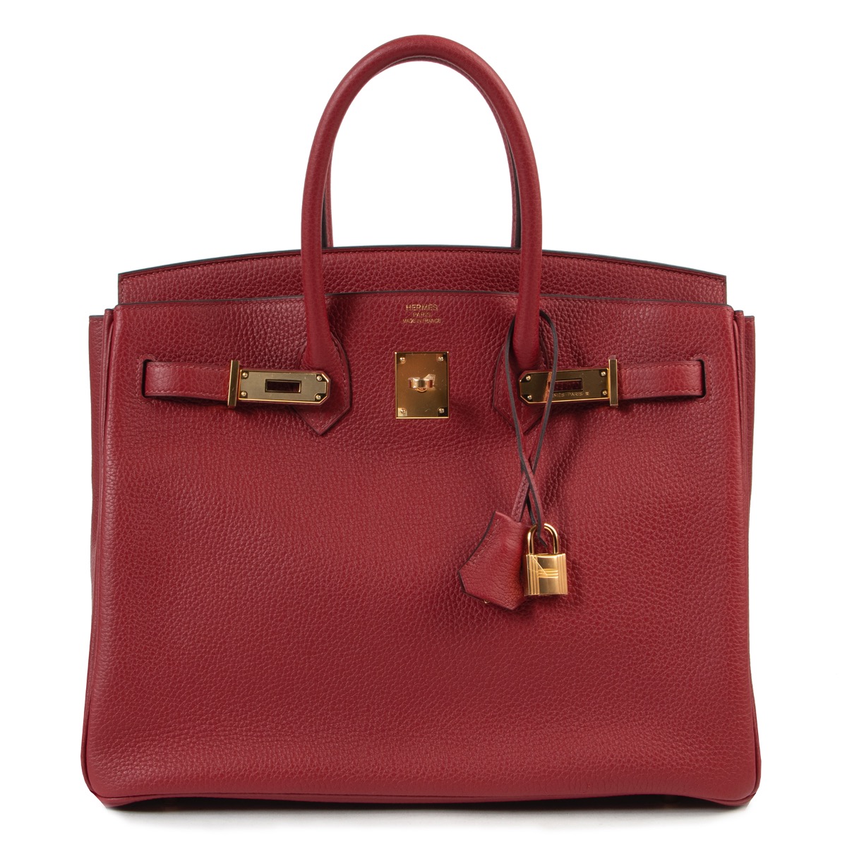 Hermes Birkin 35 Clemence Taurillon Rouge Grenat GHW