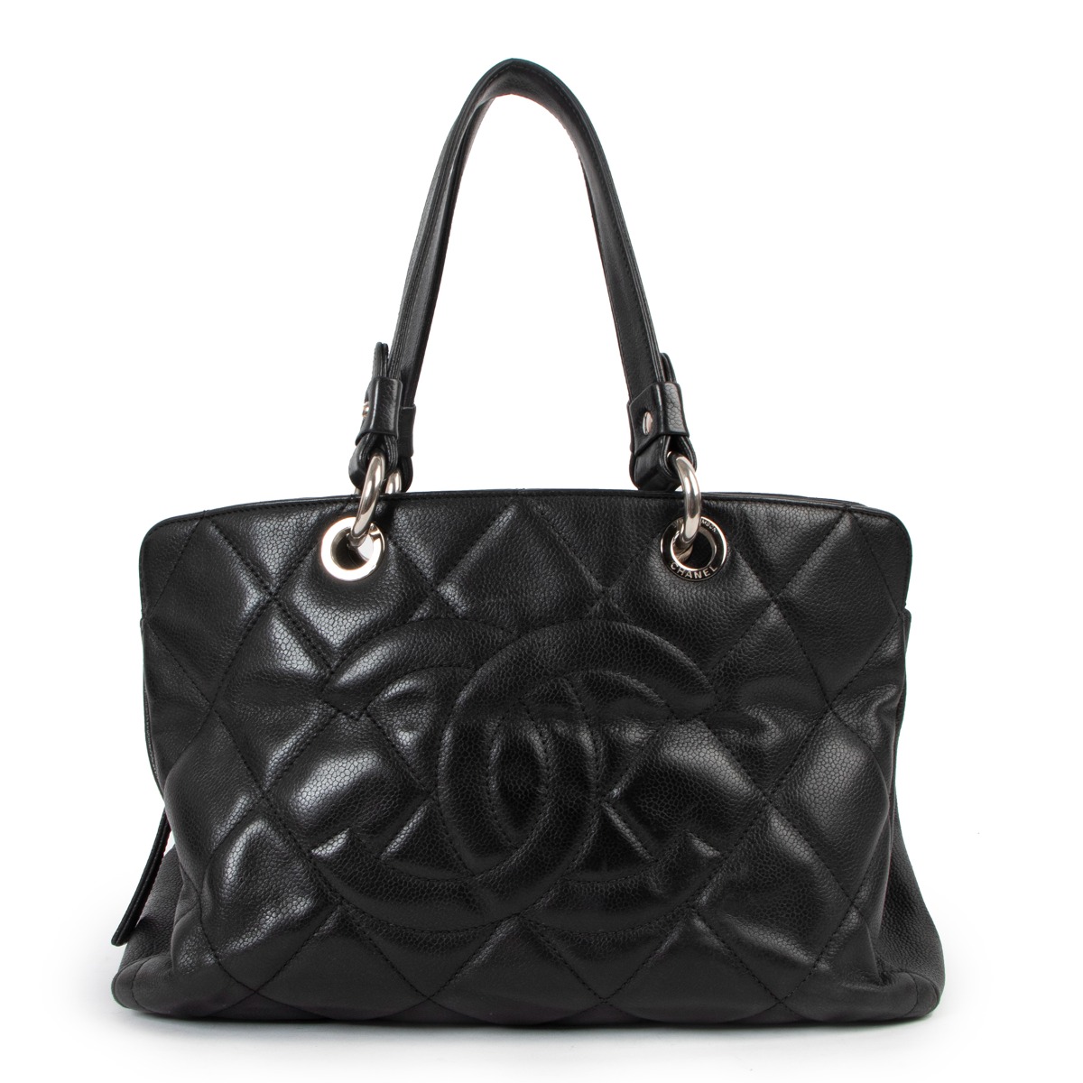 Chanel tote sales bag black leather