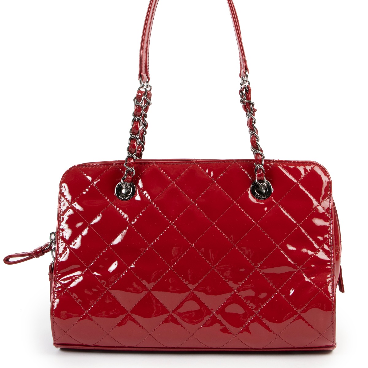 Chanel red patent leather bag shop