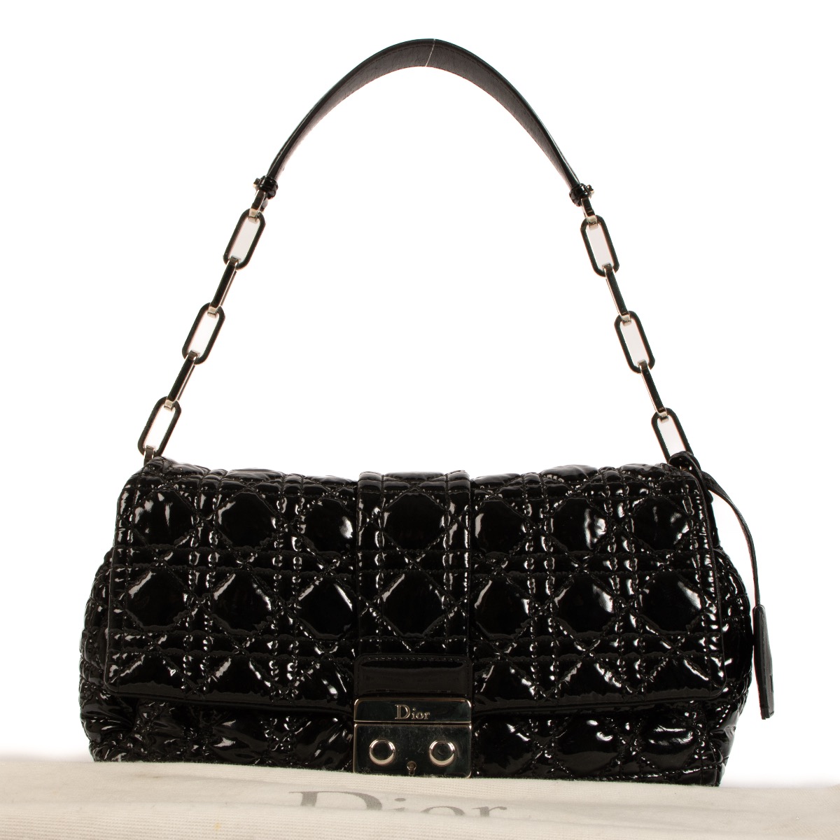 Diorバック CHRISTIAN DIOR Calfskin Macrocannage Diamond Caro Zipped