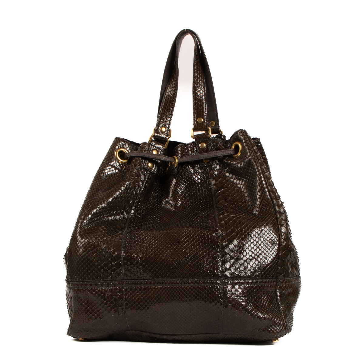 【SAINT LAURENT】送料/関税込 LARGE PARIS BUCKET BAG Saint Laurent Large Bucket Bag in Dark Vert Fonce | FWRD