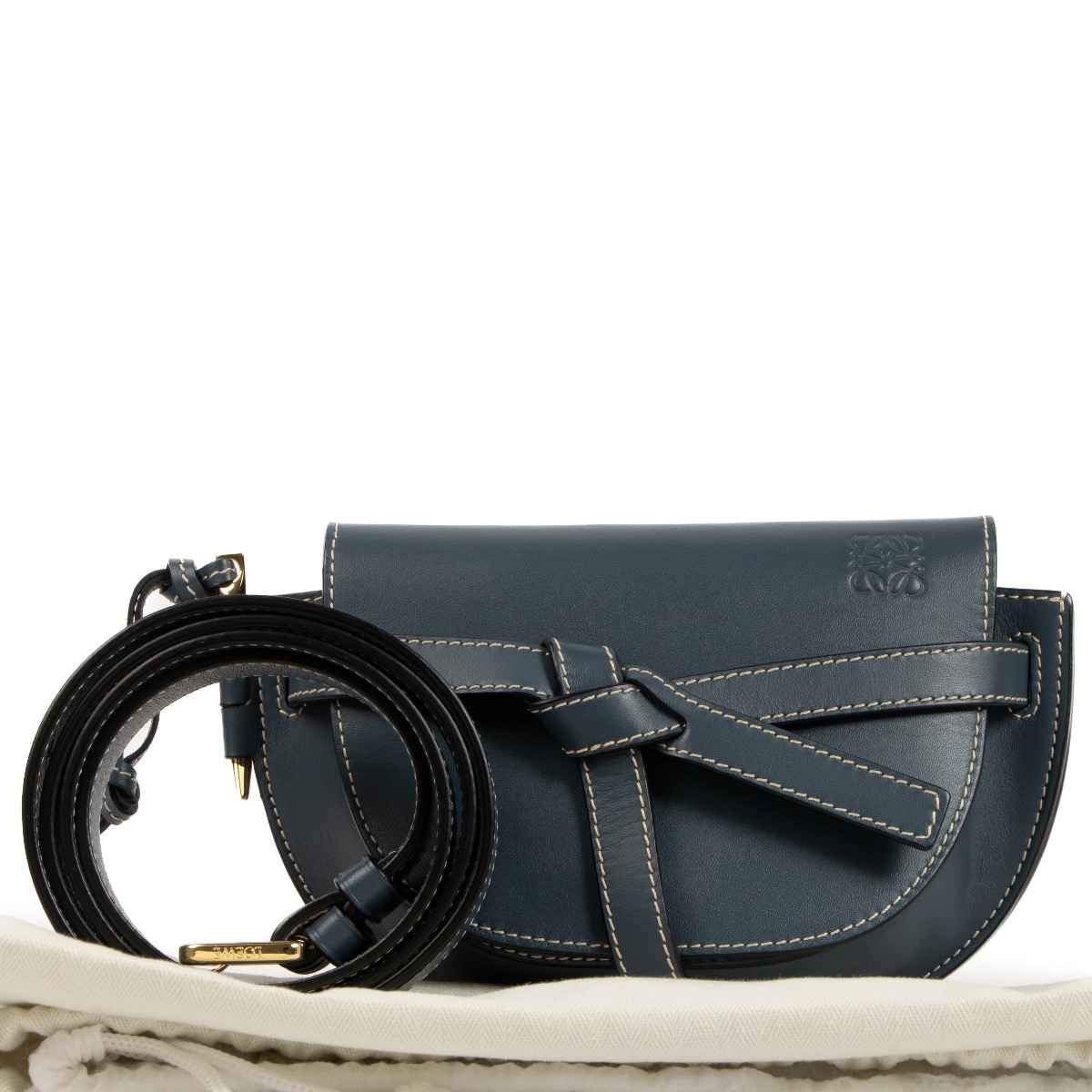 Loewe Steel Blue Gate Belt Bag Labellov Buy and Sell Authentic Luxury