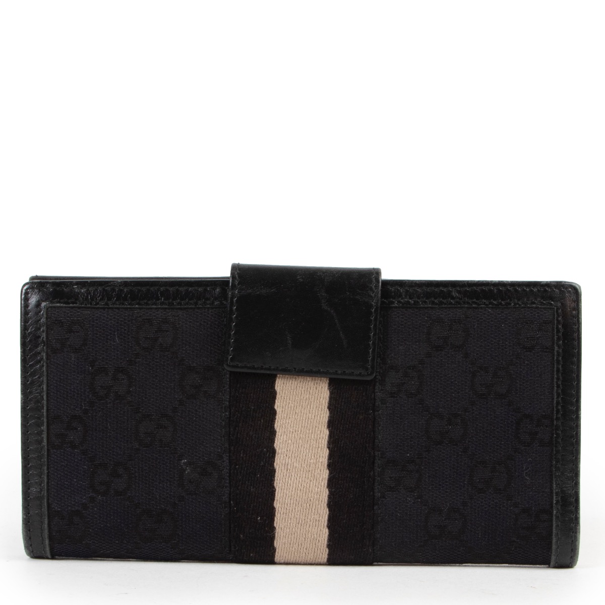 Gucci Black Monogram Wallet Labellov Buy and Sell Authentic