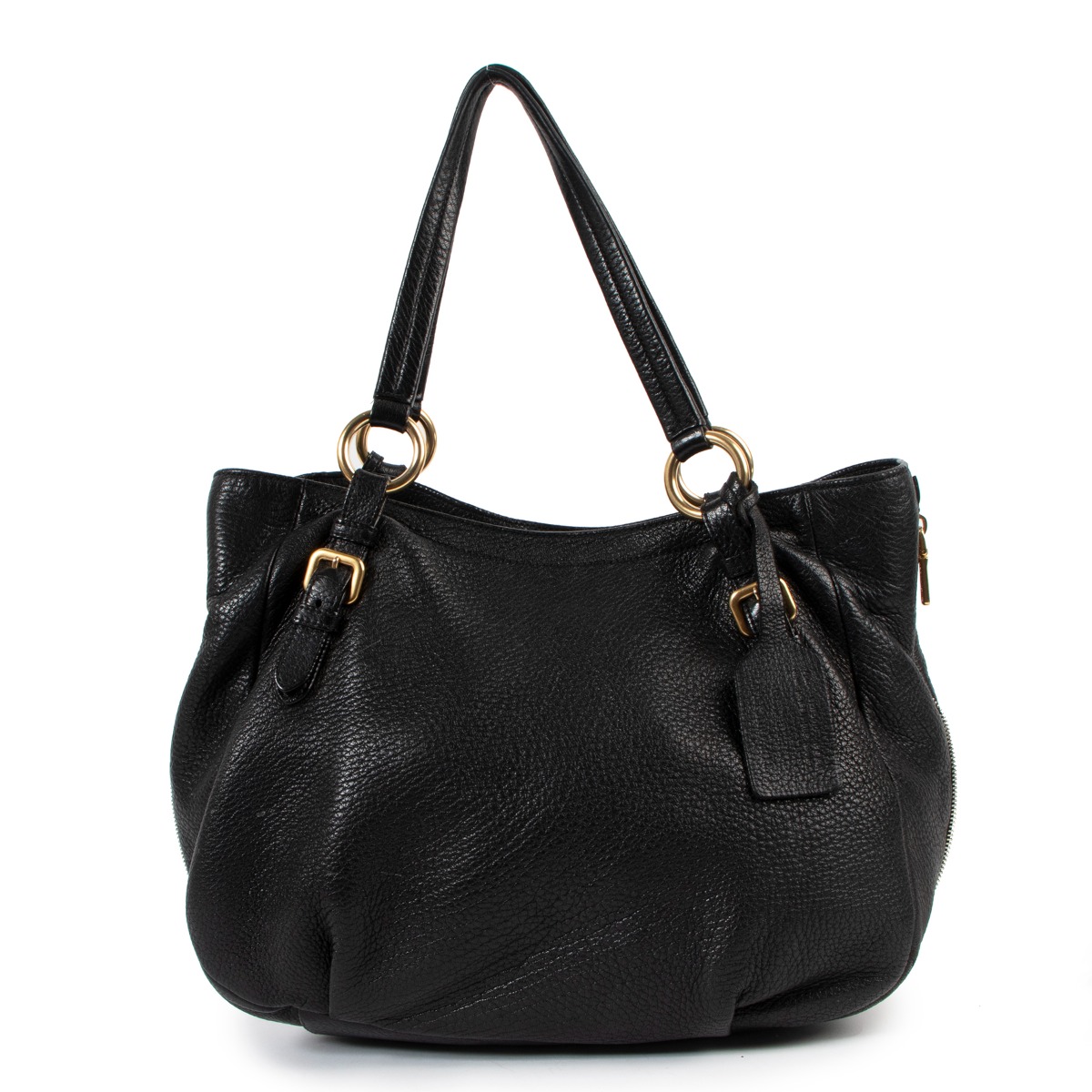 【PRADA】VITTELO DAINO SHOULDER BAG ll01172_prada_black_leather_sh