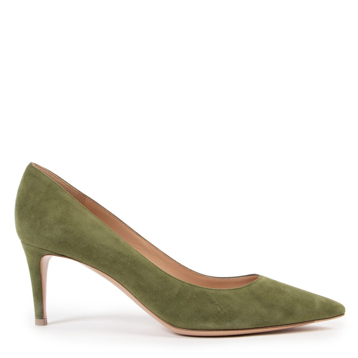 Gianvito Rossi Gianvito 70 Olive Green Suede Pumps Size 38 5