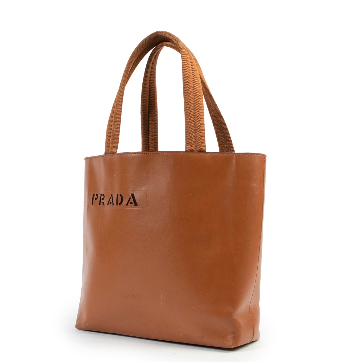 VIP.PRADA Laser-Cut Leather Large Shopping Bag 関送込 ll01177_prada_brown_leather_to