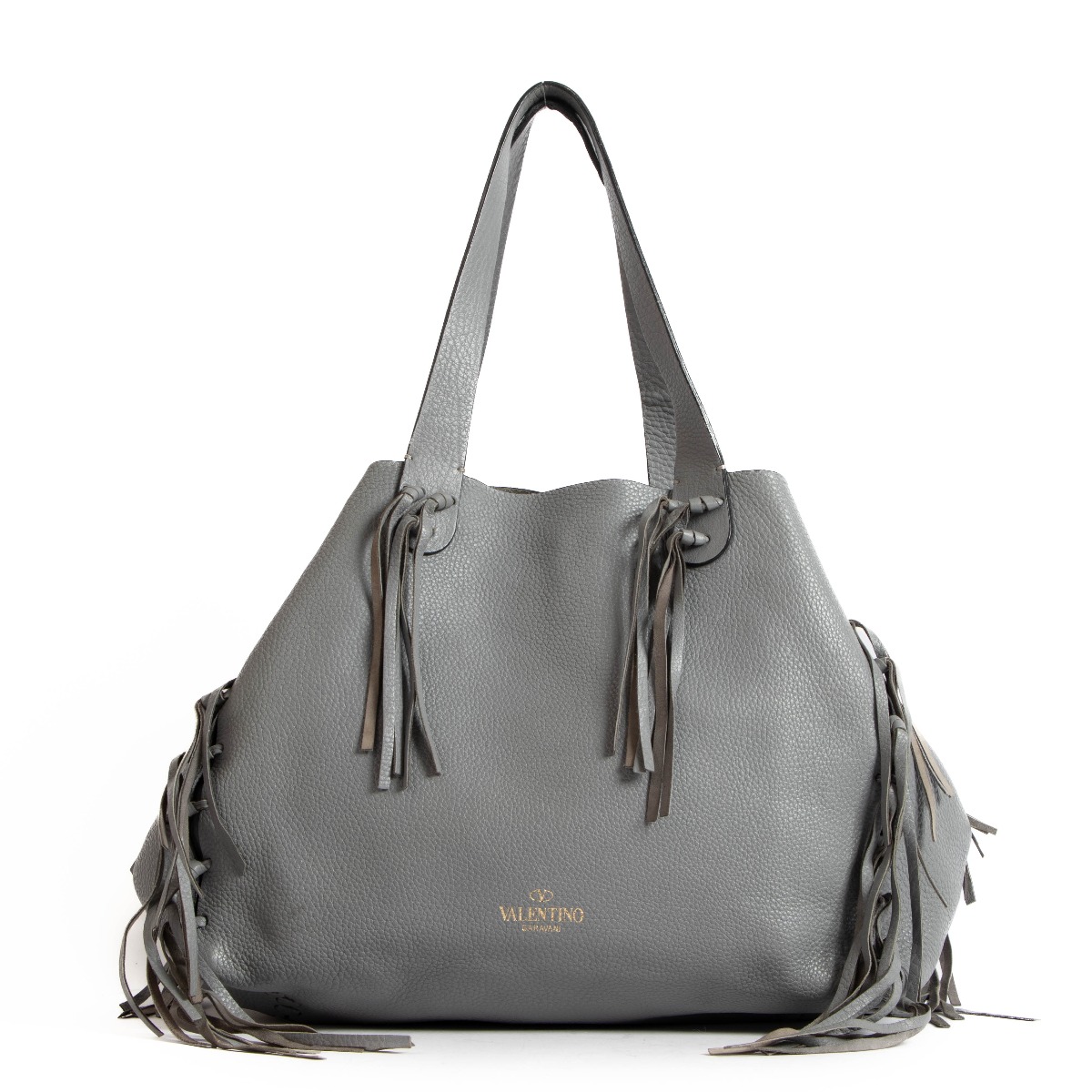 Valentino Garavani Grey Tassel Tote Bag Labellov Buy and