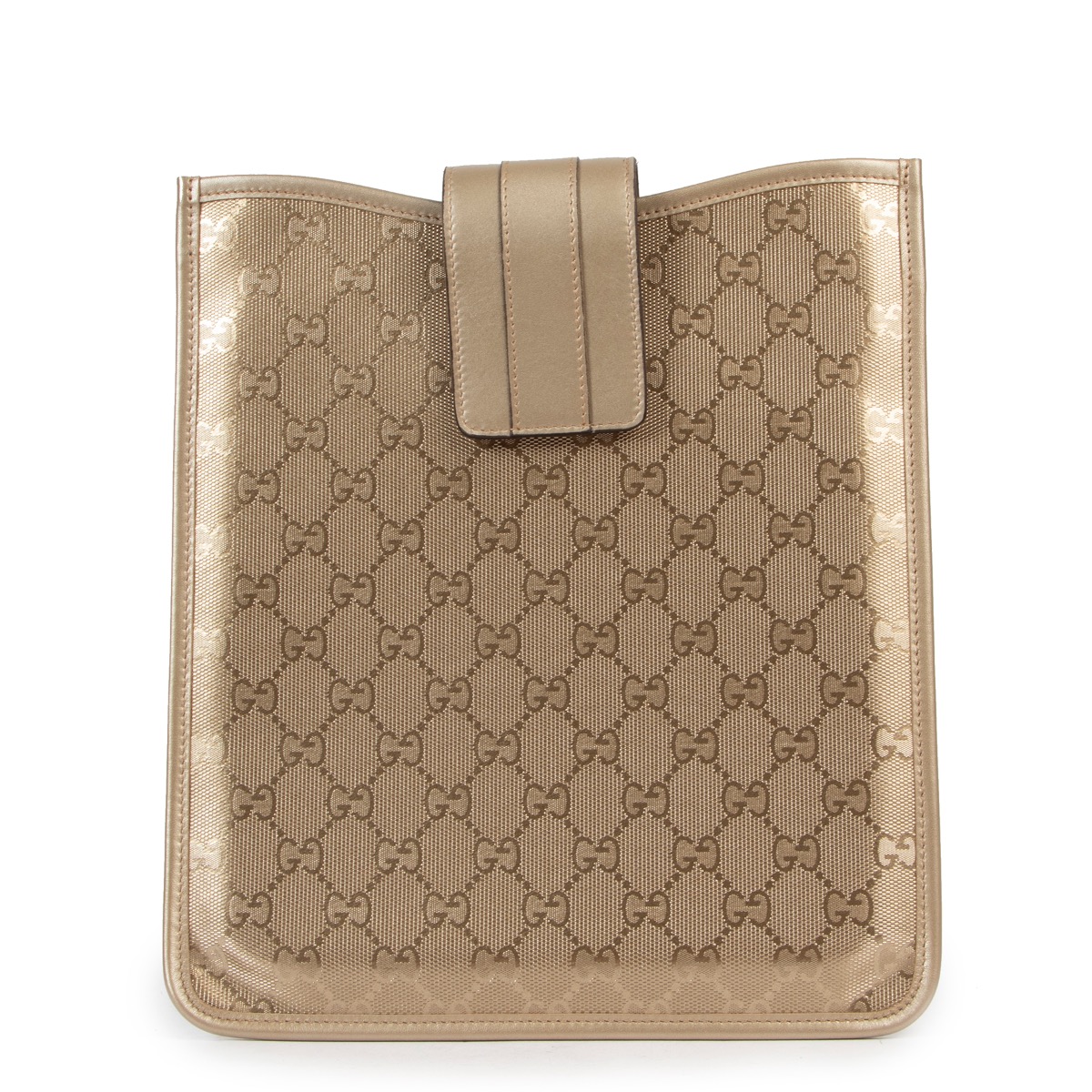 Gucci Gold Monogram Canvas Ipad Case ○ Labellov ○ Buy and Sell