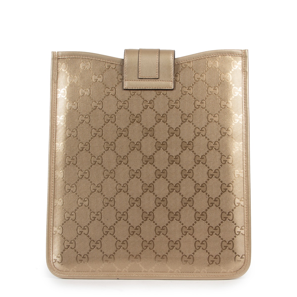 Gucci Gold Monogram Canvas Ipad Case Labellov Buy and Sell Authentic Luxury