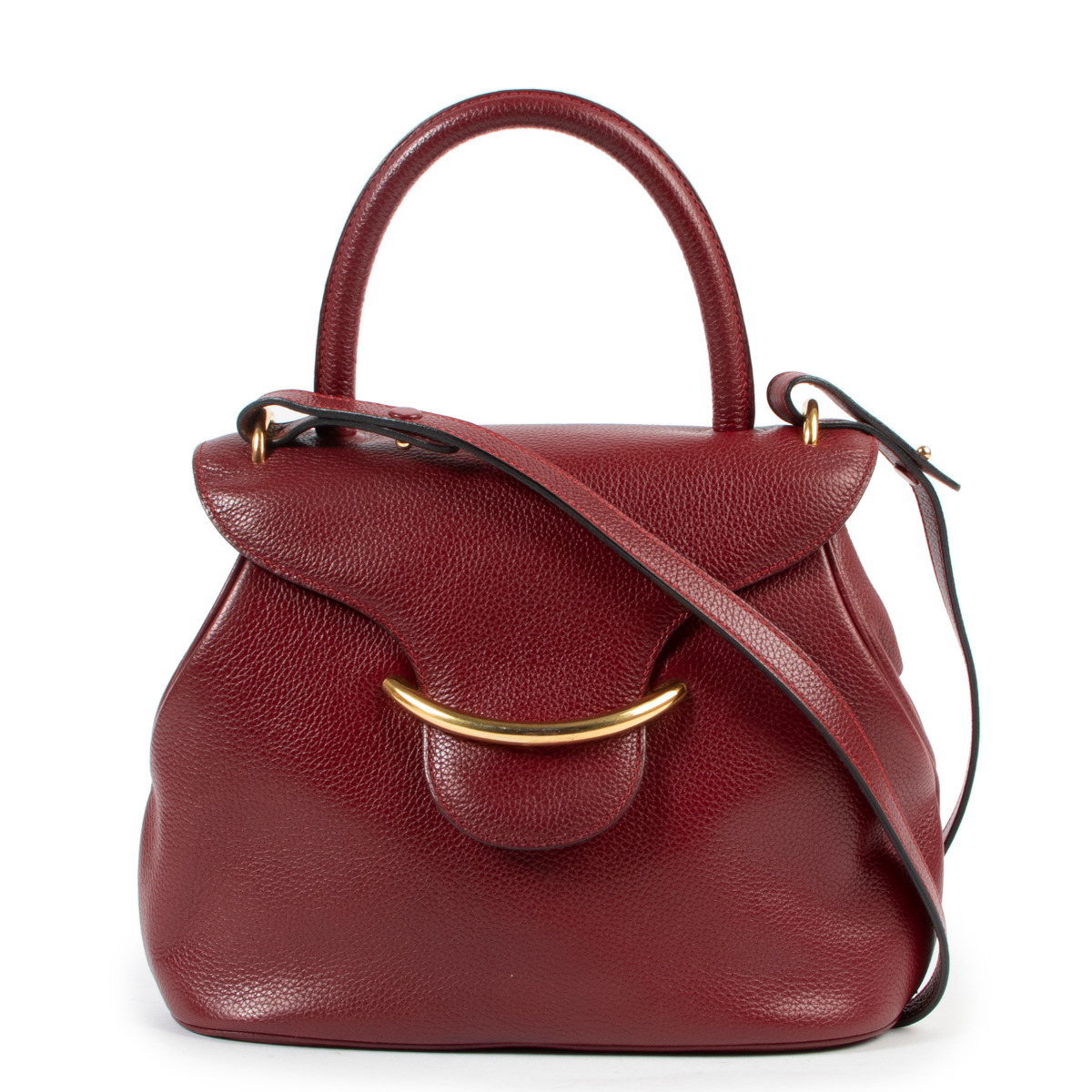 Delvaux Burgundy Baltimore Shoulder Bag Labellov Buy and Sell Authentic Luxury