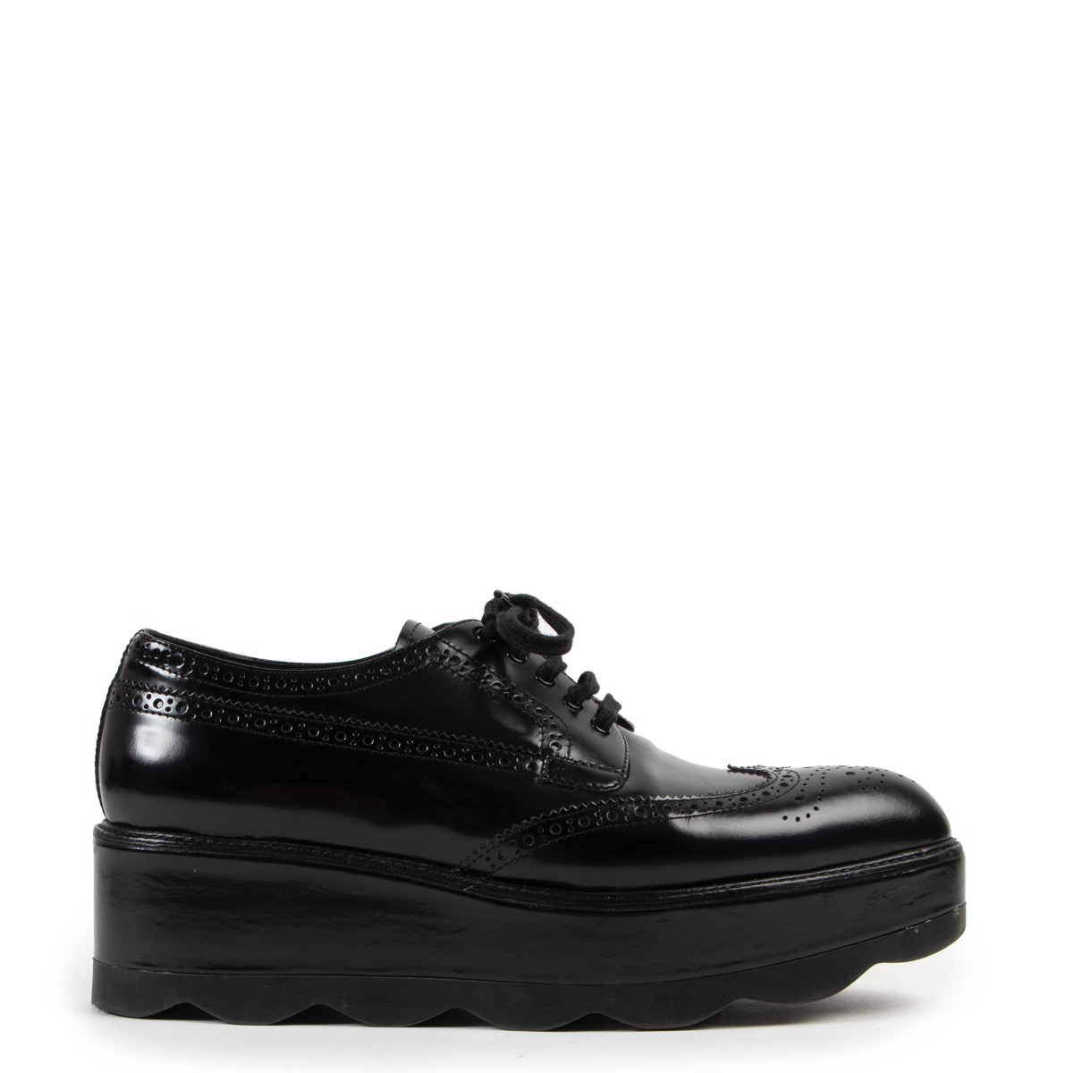 Prada Black Platform Brogues - Size 40 ○ Labellov ○ Buy