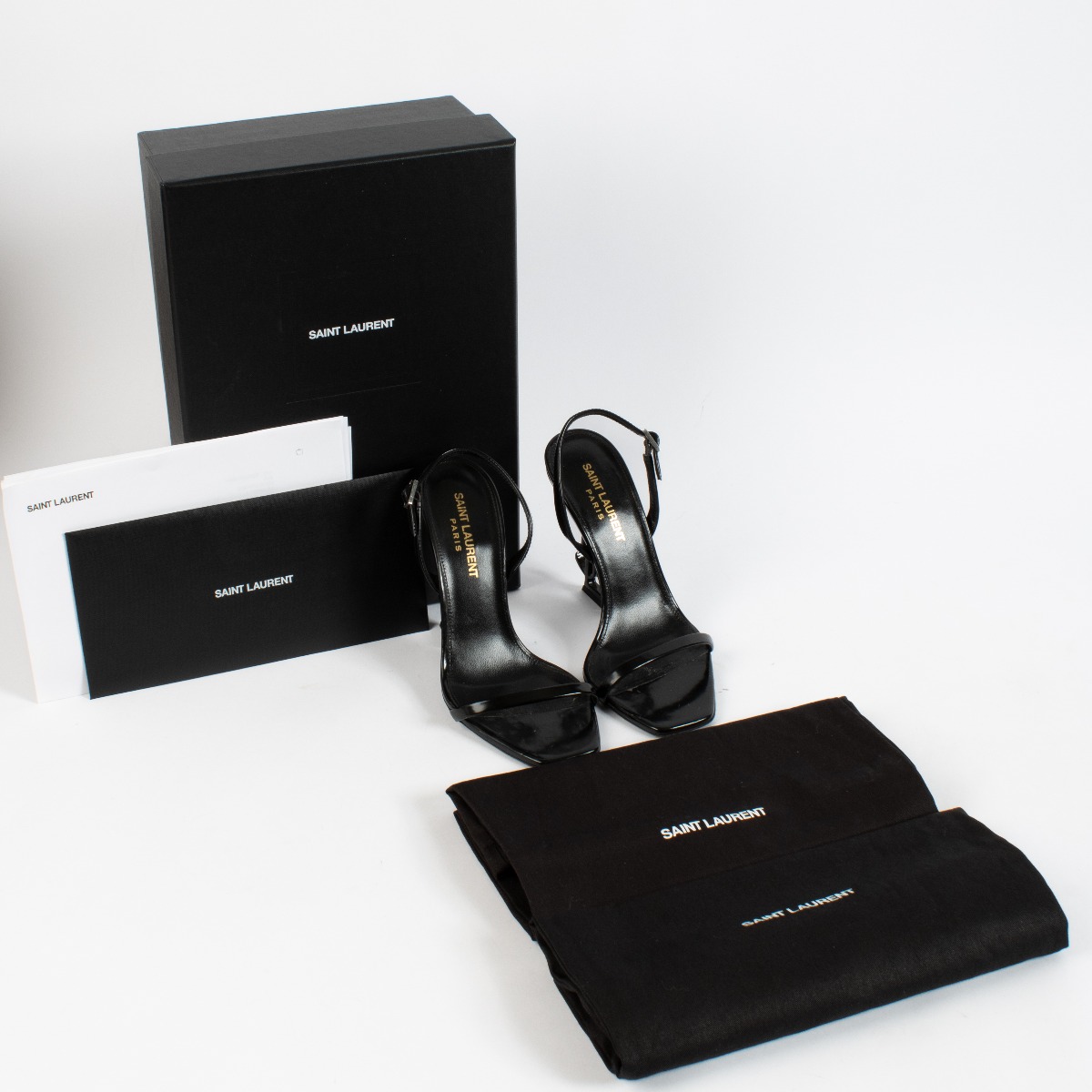 Saint Laurent Black Opyum Sandals - Size 36 ○ Labellov