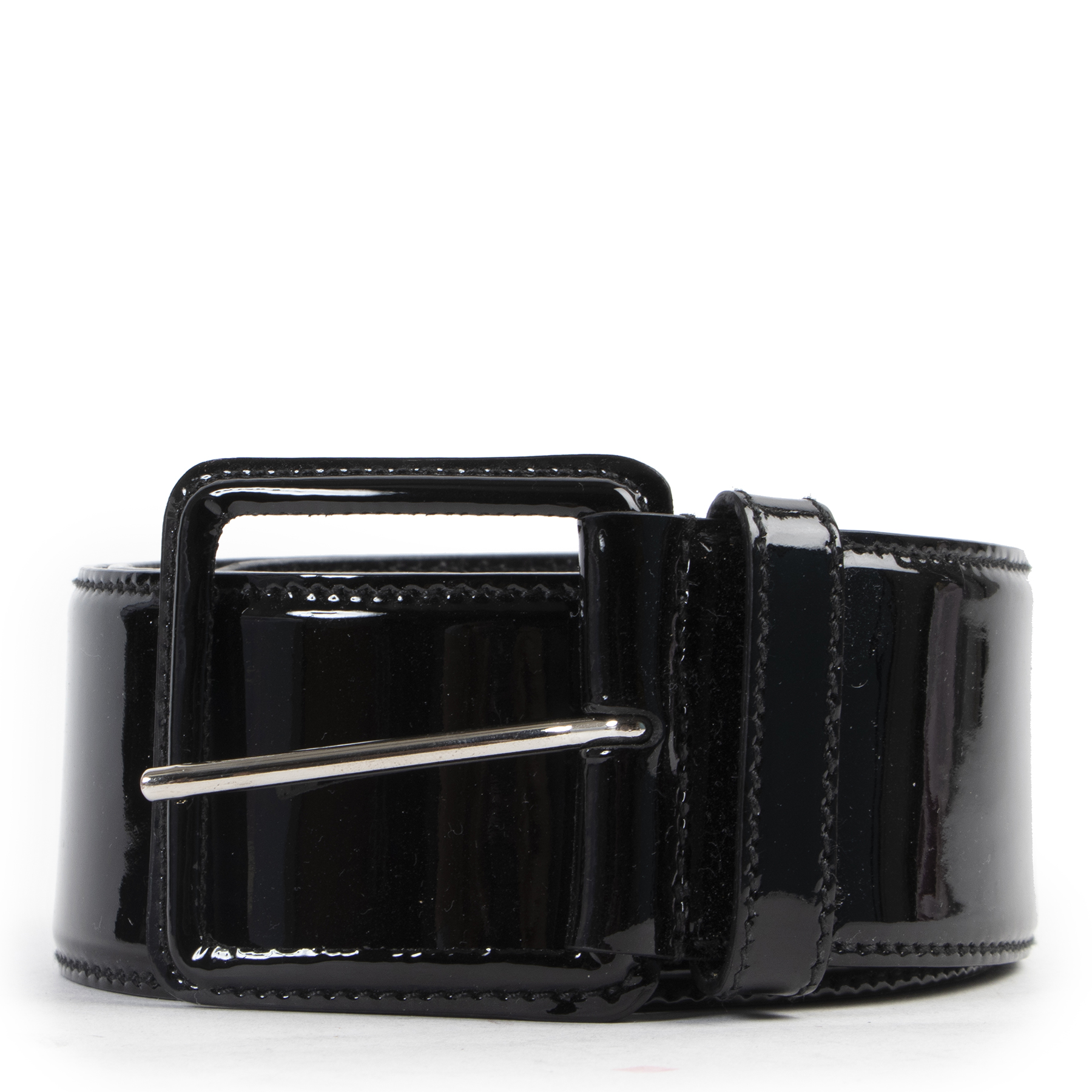 Miu Miu Black Patent Leather Belt Size 90 Labellov Buy and