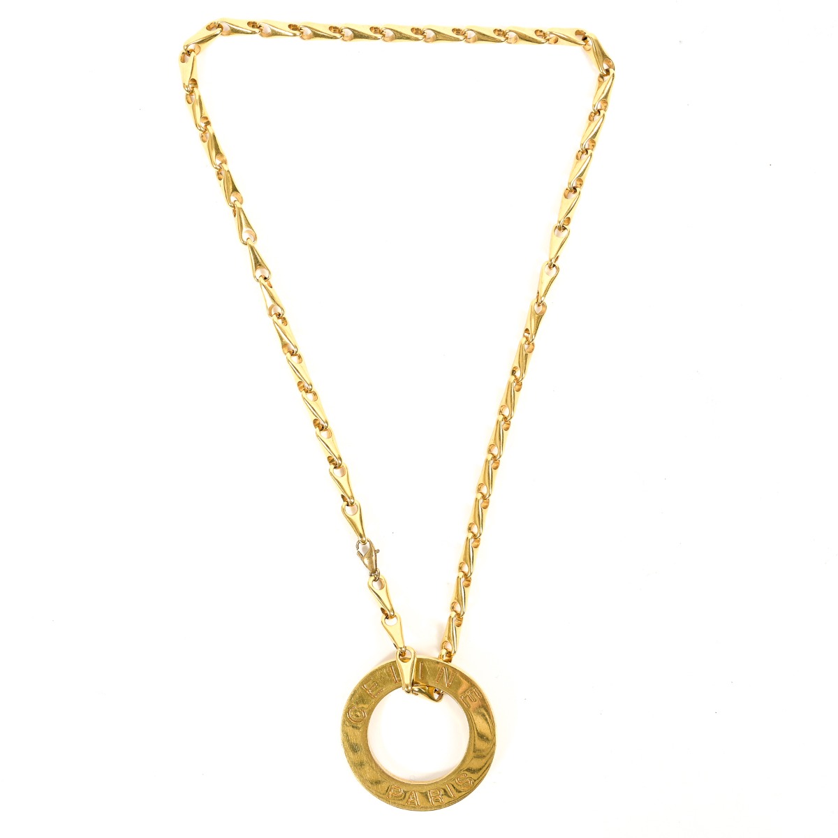 美品✨CELINE ♡ Vintage ♡ necklace Celine Vintage Gold Oversized Celine Paris Pendant Chain