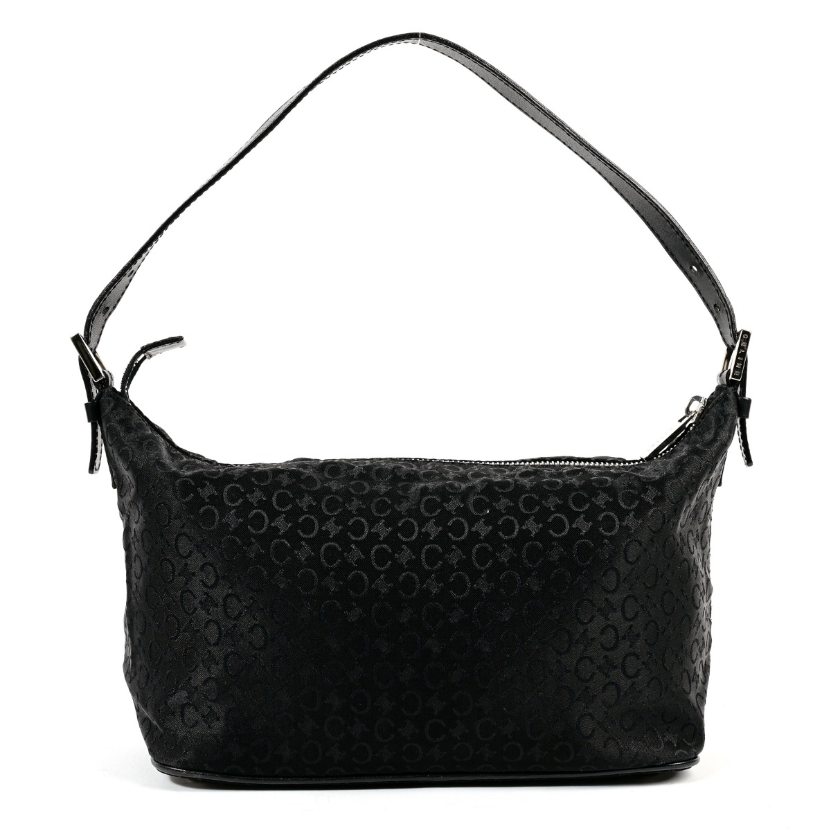Celine Vintage Black Monogram Baguette Shoulder Bag