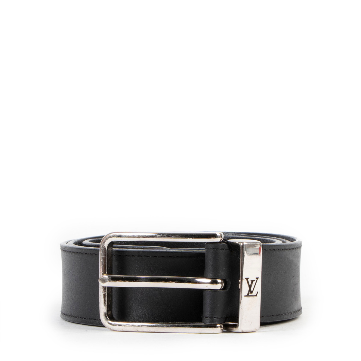 Louis Vuitton Pont Neuf Belt Damier Cobalt 35 MM Black Blue in Coated  Canvas with Silver-tone - GB