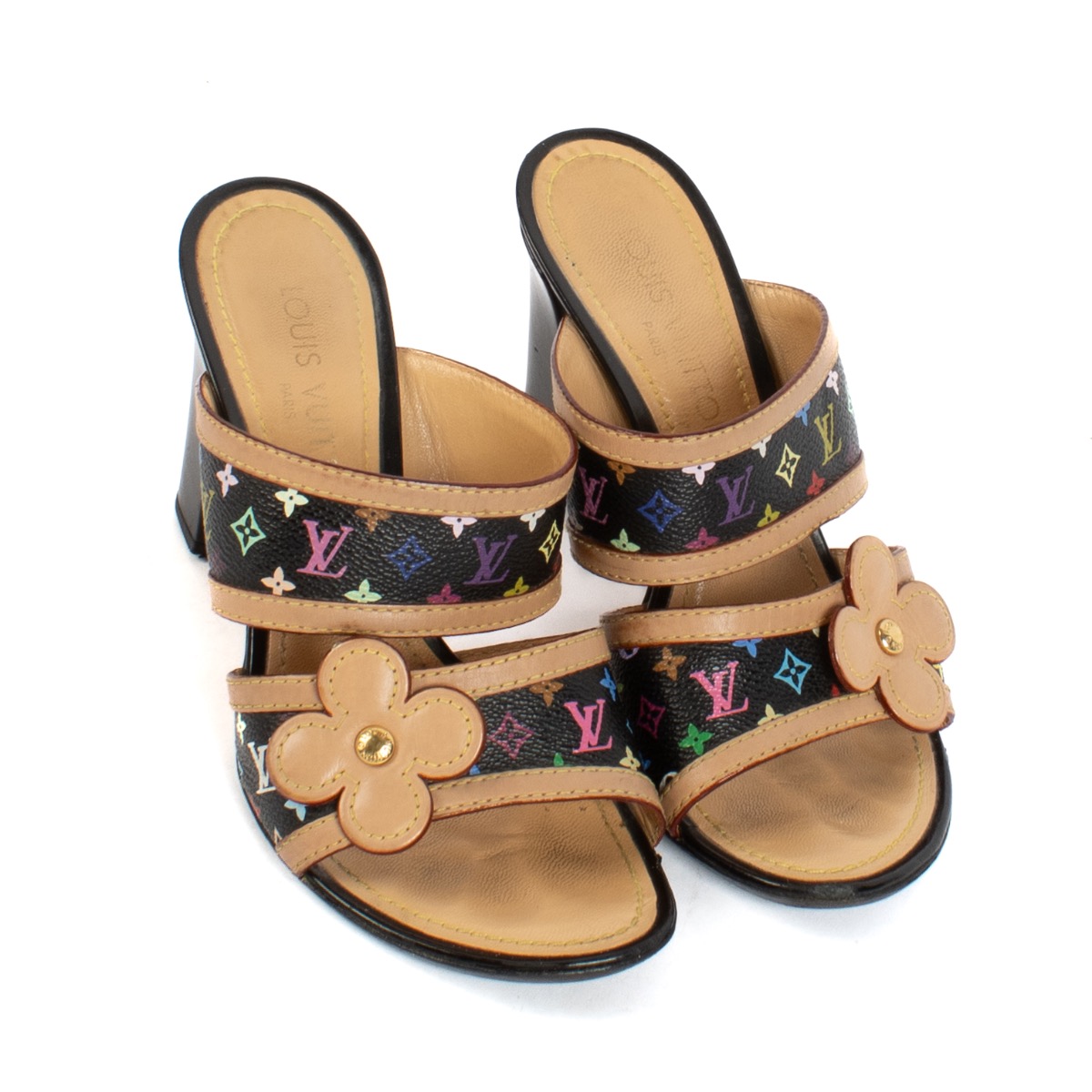 セール特価 Multicolore Monogram Black Vuitton Louis Mule size - Sandals 靴