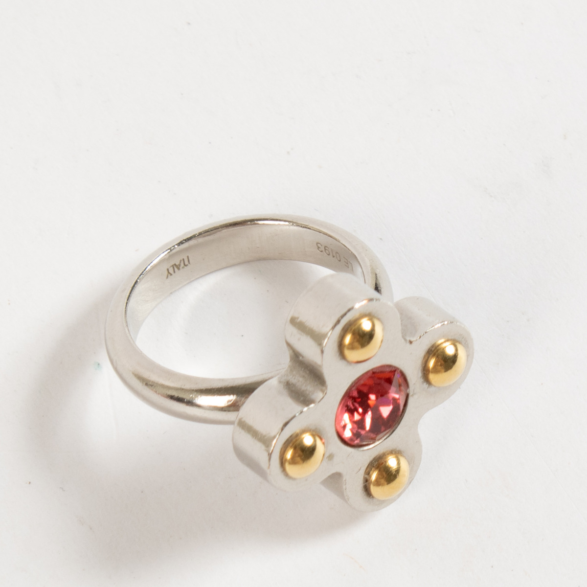 Louis Vuitton Silver Love letter Ring - size M ○ Labellov