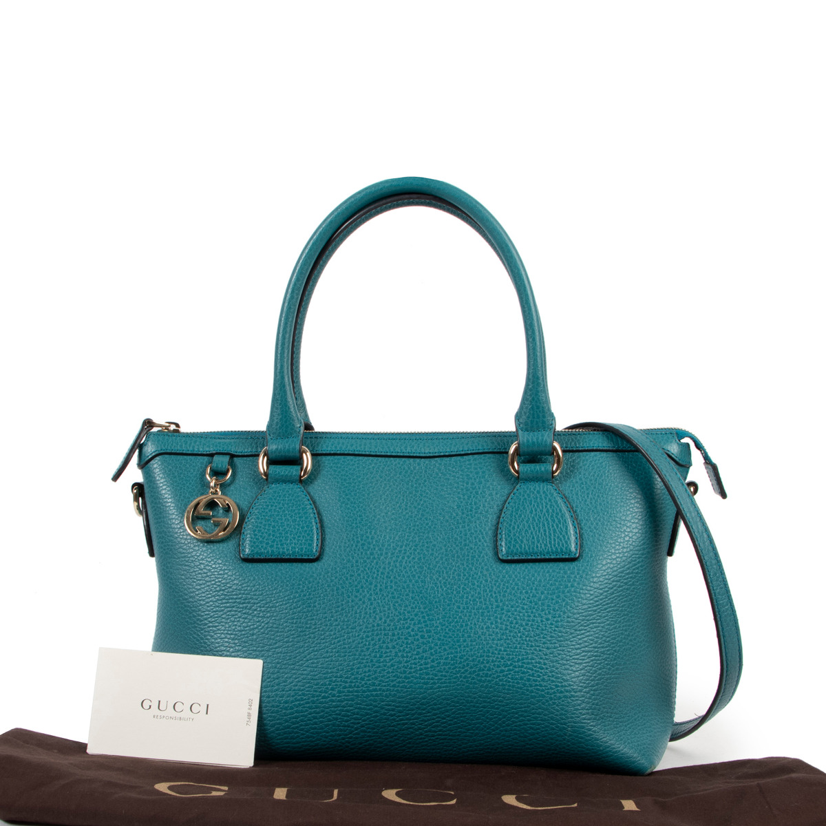 Gucci Teal GG Charm Shoulder Bag ○ Labellov ○ Buy and Sell