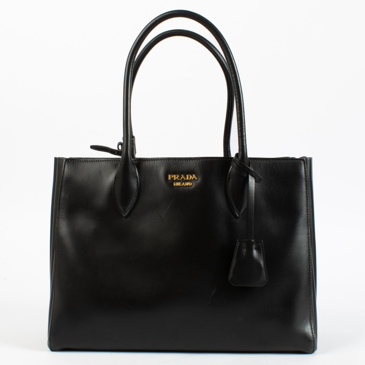 Prada Black Smooth Leather Top Handle Bag ○ Labellov ○ Buy and
