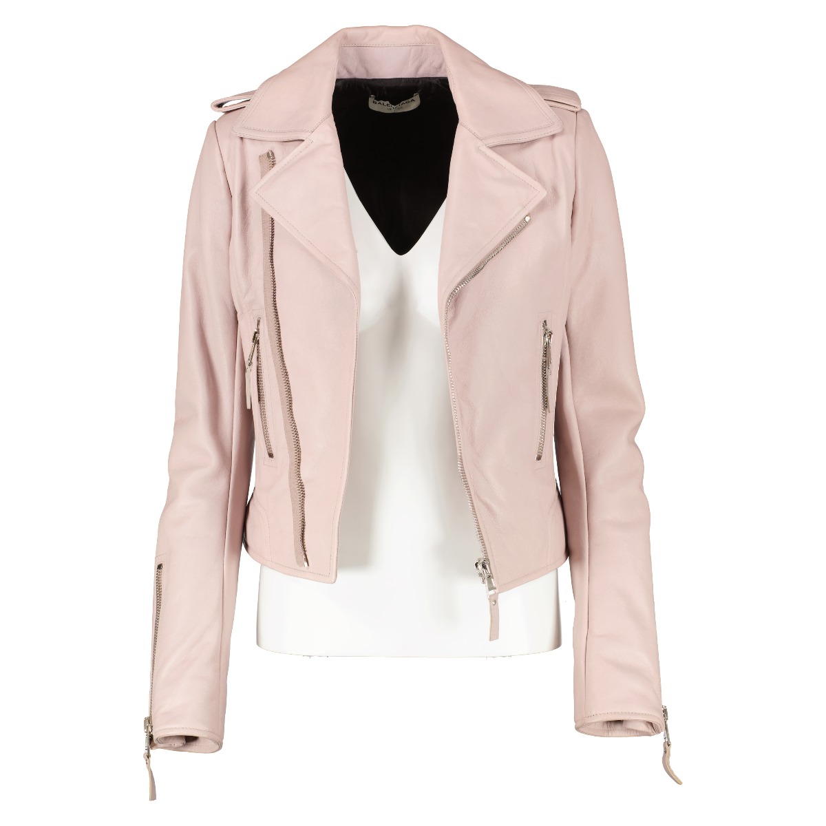 Kan ikke Monica ignorere Balenciaga Soft Pink Lambskin Biker Jacket ○ Labellov ○ Buy and Sell  Authentic Luxury