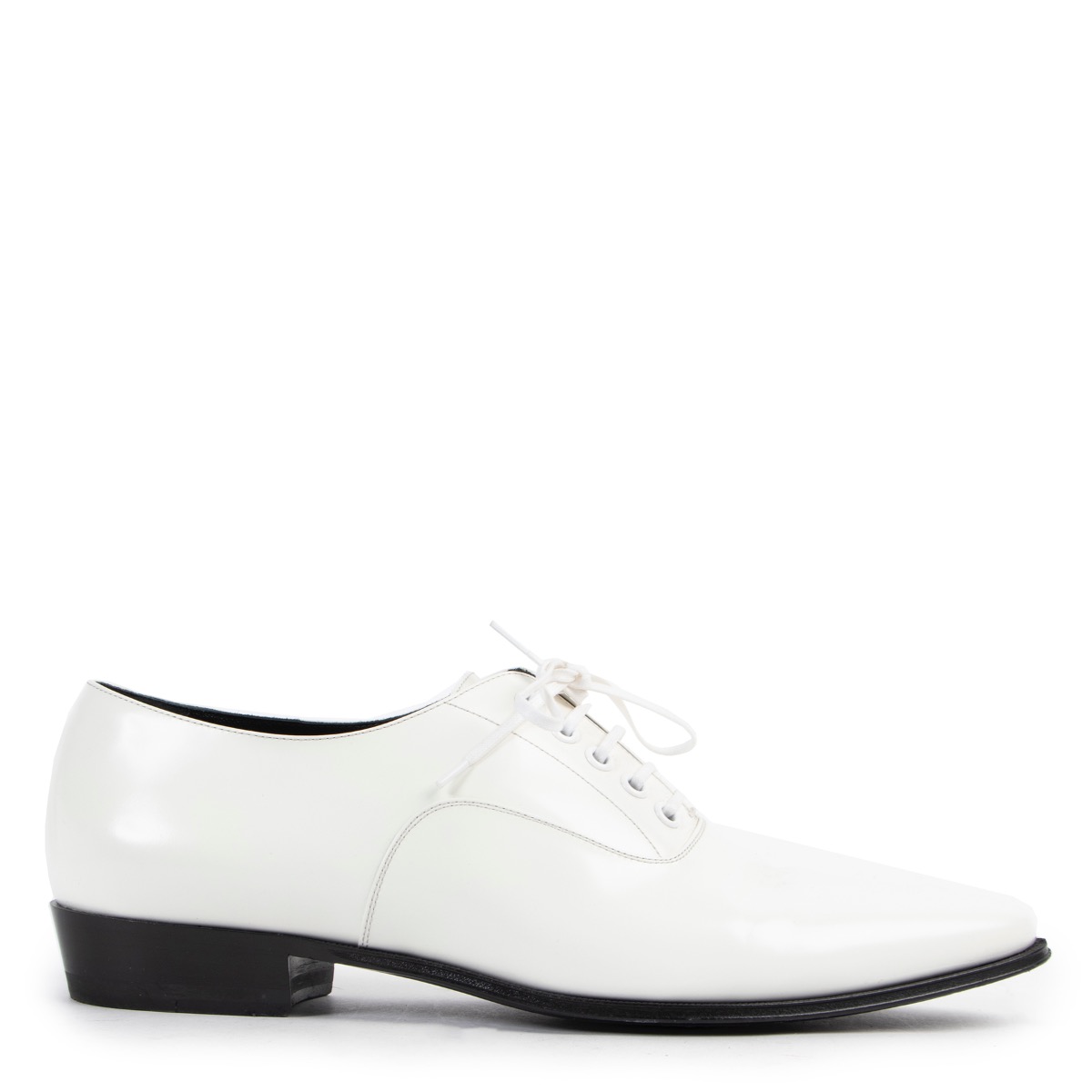 Celine Jacno White Lace-up Flats - Size 38 ○ Labellov
