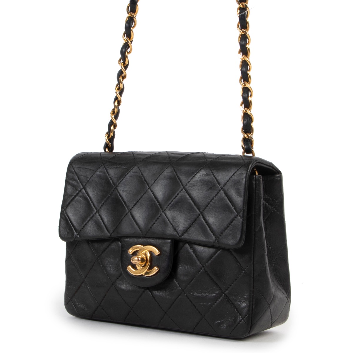 Chanel Black Mini Square Classic Flap Bag Labellov Buy and Sell