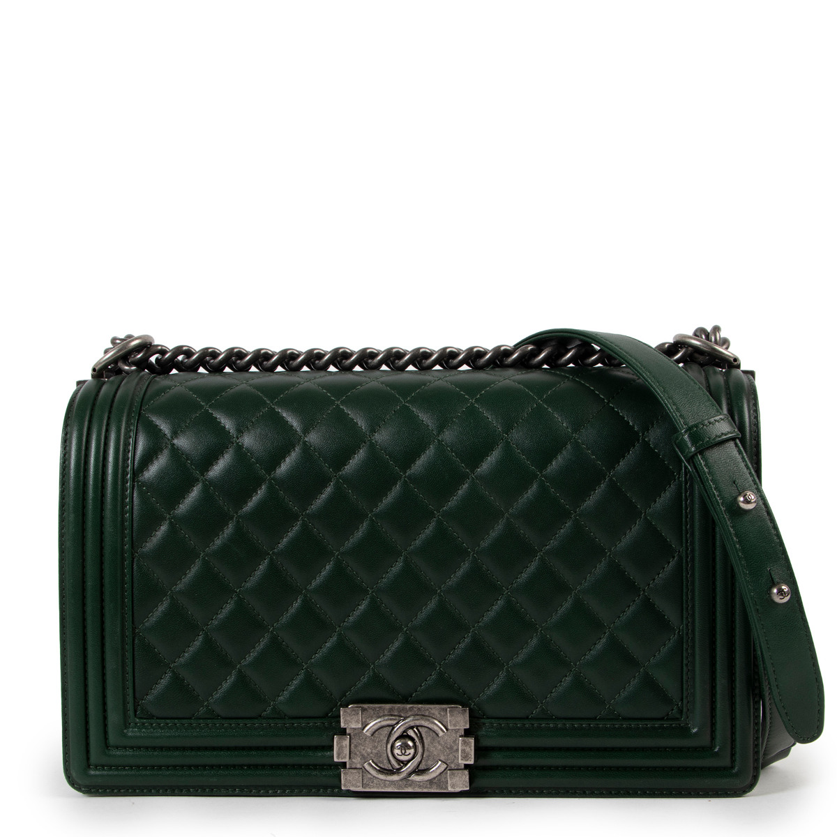 chanel green crossbody purse