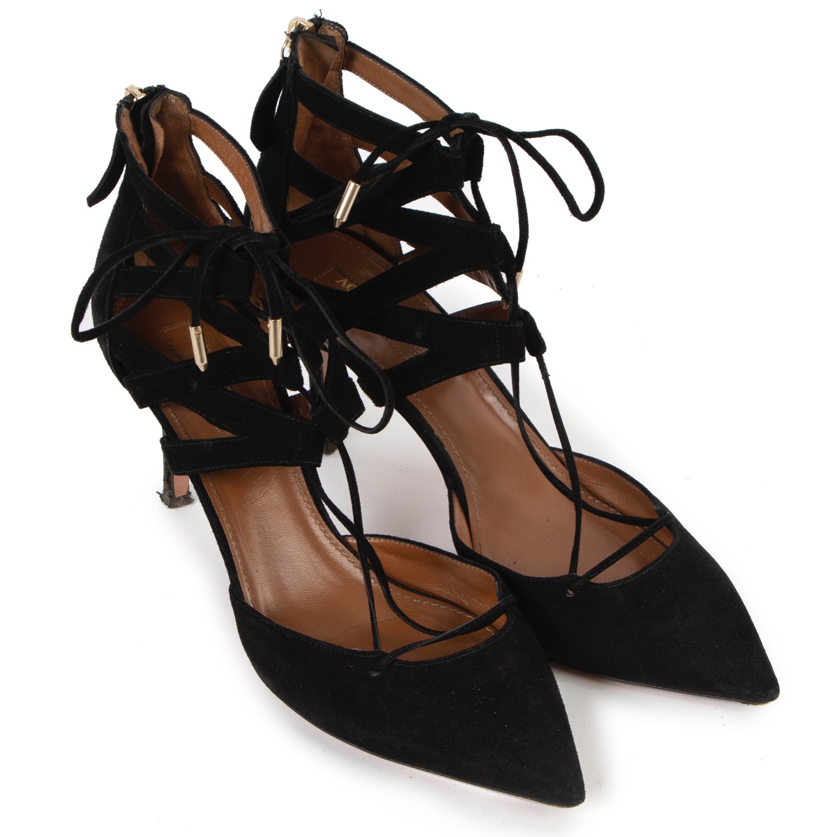 Aquazzura Black Suede Belgravia Heels Size 39 Labellov Buy and