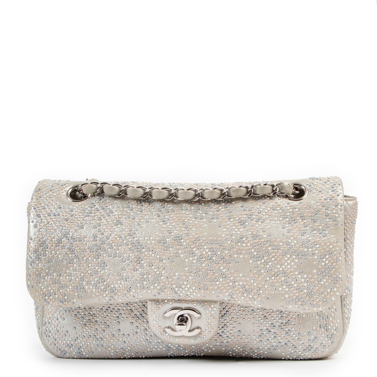 Chanel Iridescent Strass Crystal Bead Medium Classic Flap Bag