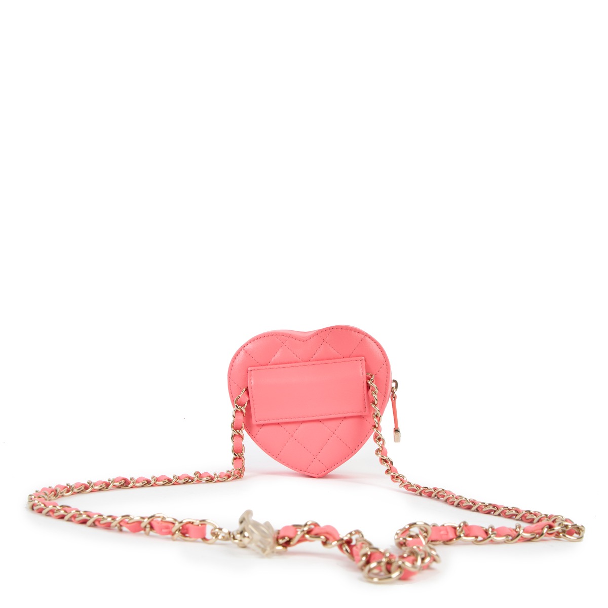Chanel Spring/Summer 2022 Pink Lambskin Heart Belt Bag ○ Labellov