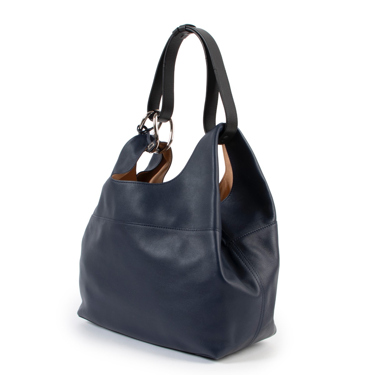 Delvaux Red Black GIVRY WITH ME Calfskin Shoulder Tote Bag