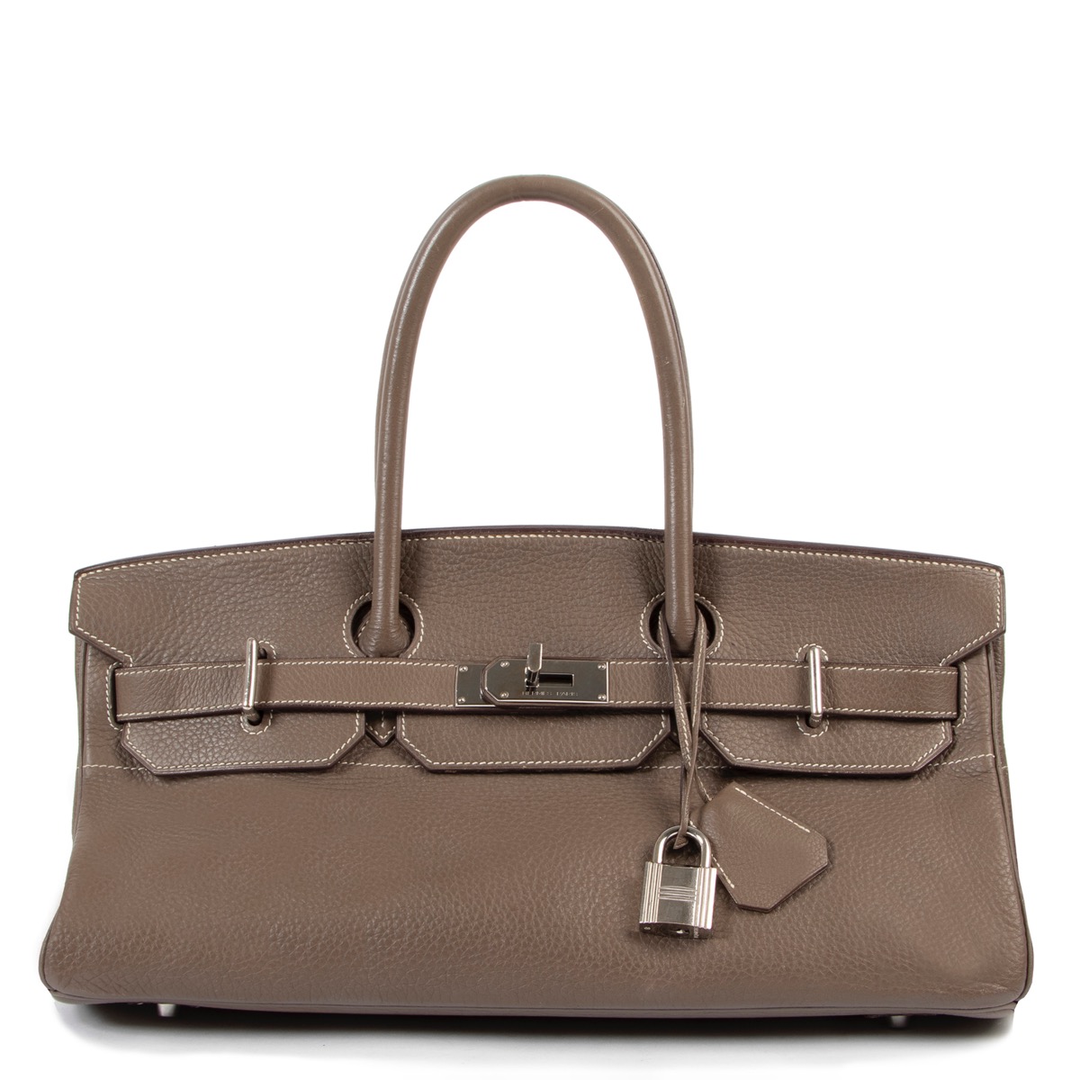 Birkin Hermès Handbags Taupe Leather ref.244283 - Joli Closet