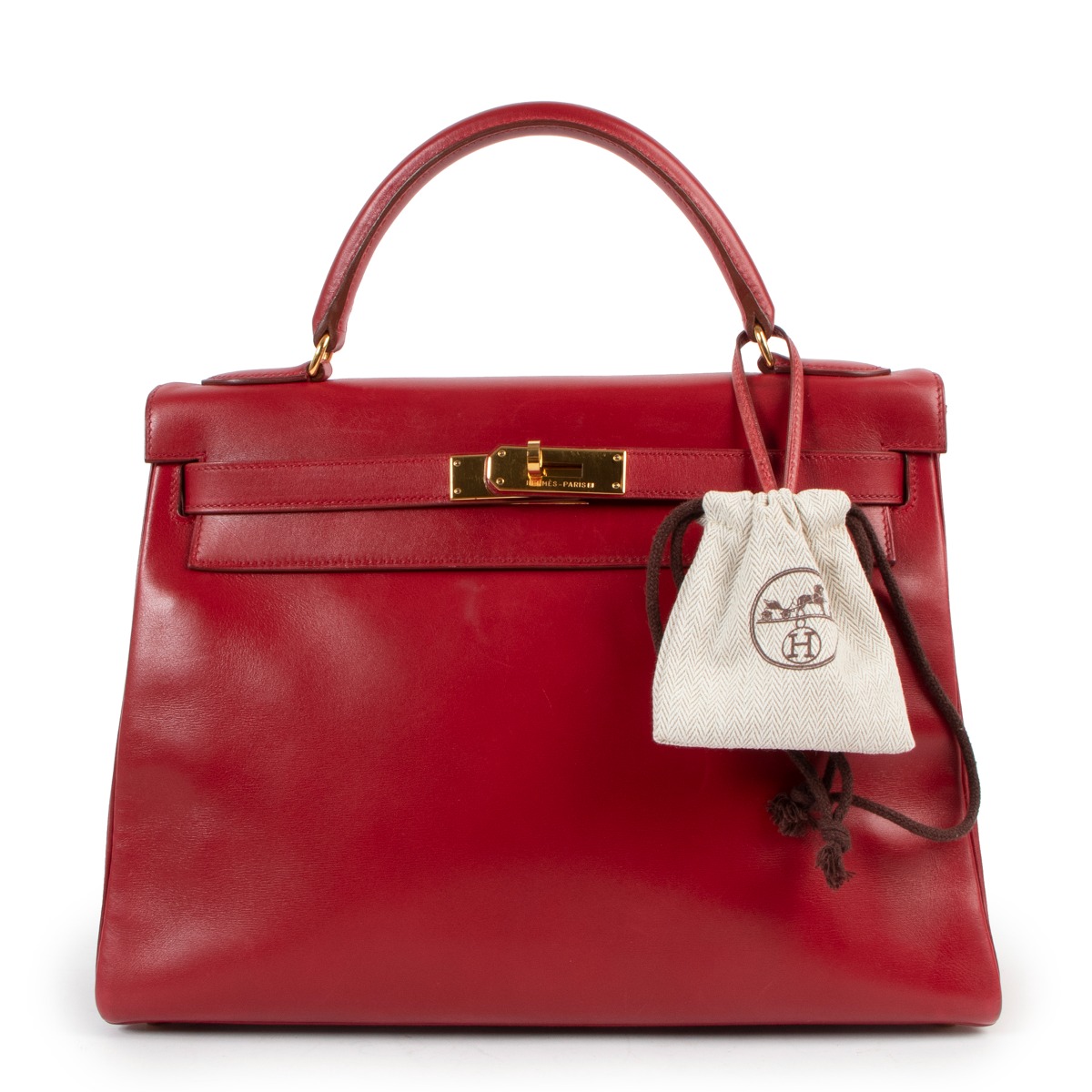 Hermès Vintage Kelly 32 Rouge Vif Tadelakt GHW ○ Labellov ○ Buy