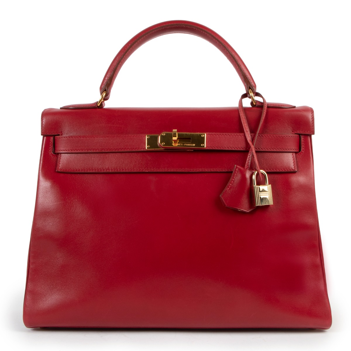 Hermès Vintage Kelly 32 Rouge Vif Tadelakt GHW ○ Labellov ○ Buy