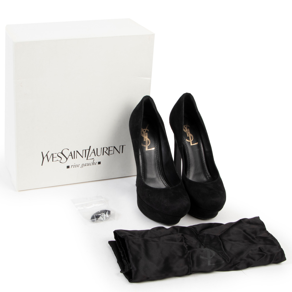 Yves Saint Laurent Black Suede Palais Pumps - size 36 ○ Labellov