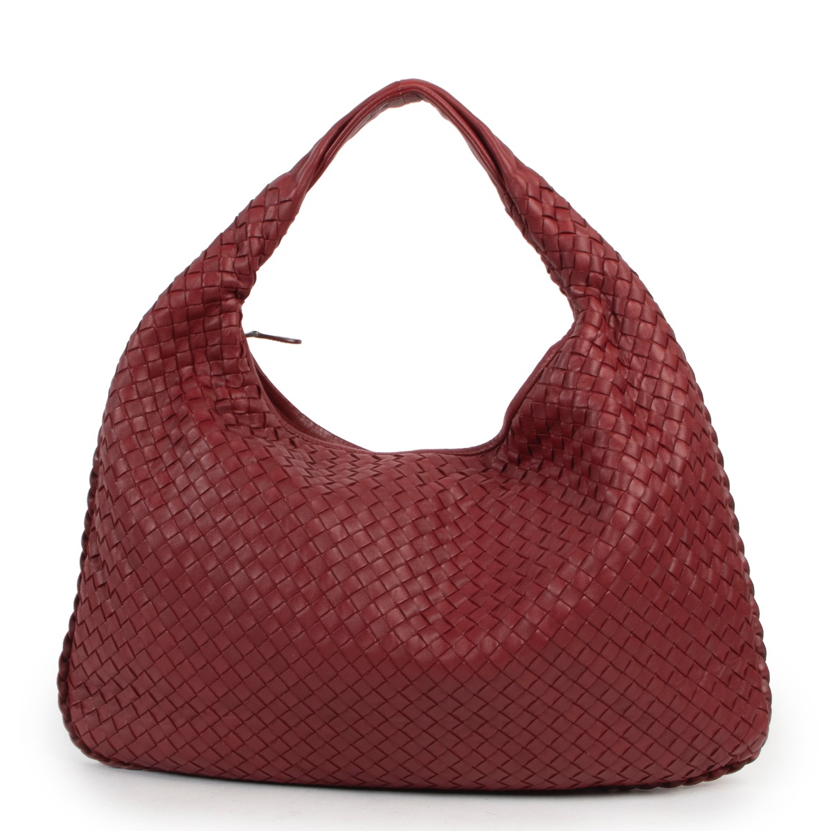 Bottega Veneta Red Woven Leather Shoulder Bag ○ Labellov