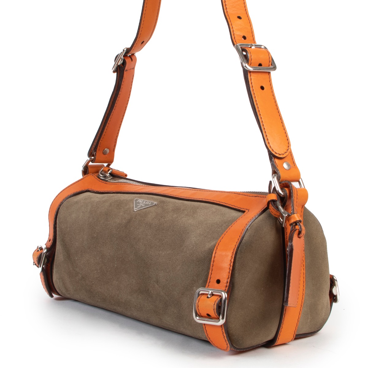 Prada Green Nubuck Shoulder Bag Labellov Buy and Sell