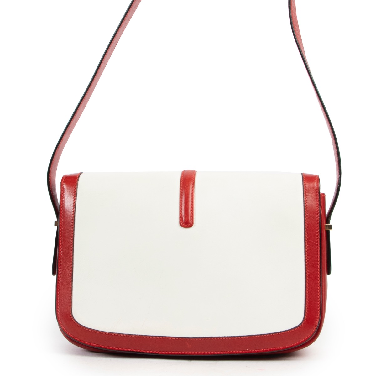 Céline White & Red Crossbody Box Bag ○ Labellov ○ Buy and