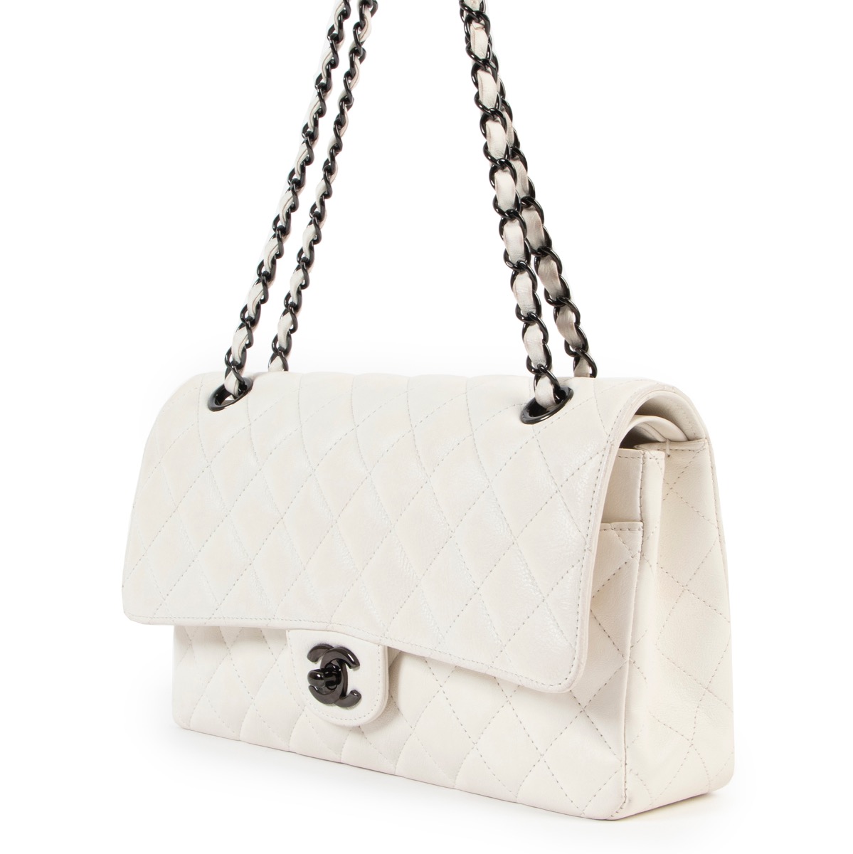 Chanel White Medium Classic Flap Bag ○ Labellov ○ Buy and Sell Authentic  Luxury